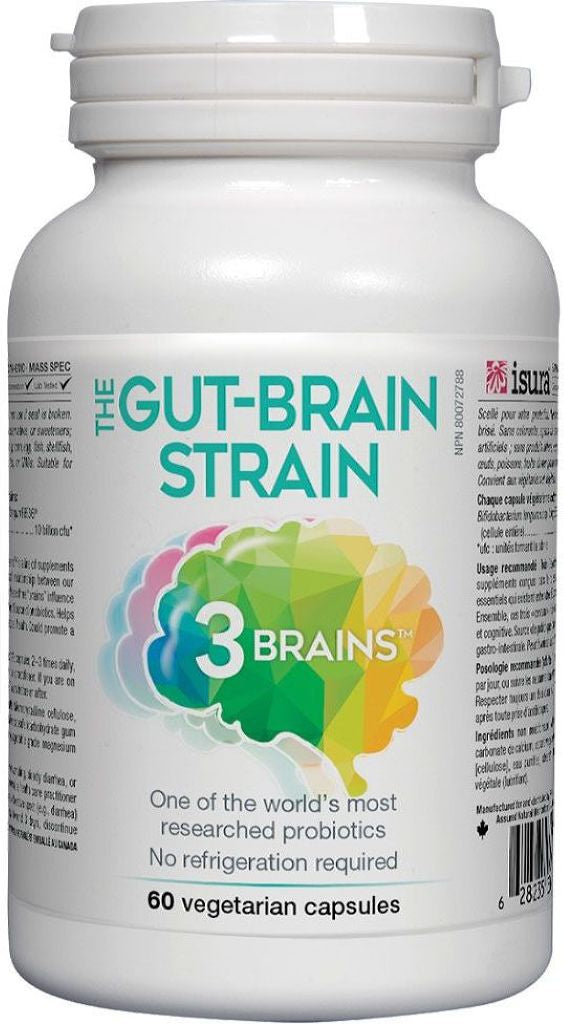 3 BRAINS Gut Brain Probiotic (Shelf Stable - 60 veg caps) SAVE - Short Dated (01-2026)
