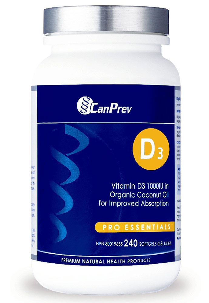CANPREV D3 1000 IU (Organic Coconut Oil - 240 softgels