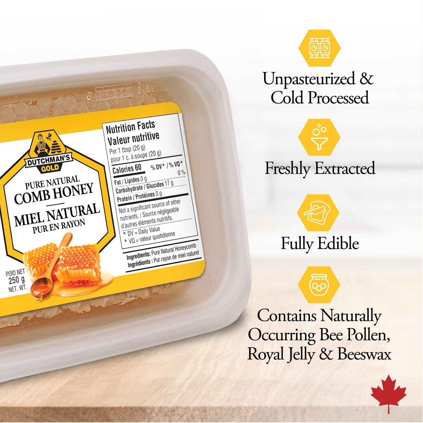 DUTCHMAN'S GOLD Comb Honey 250 g