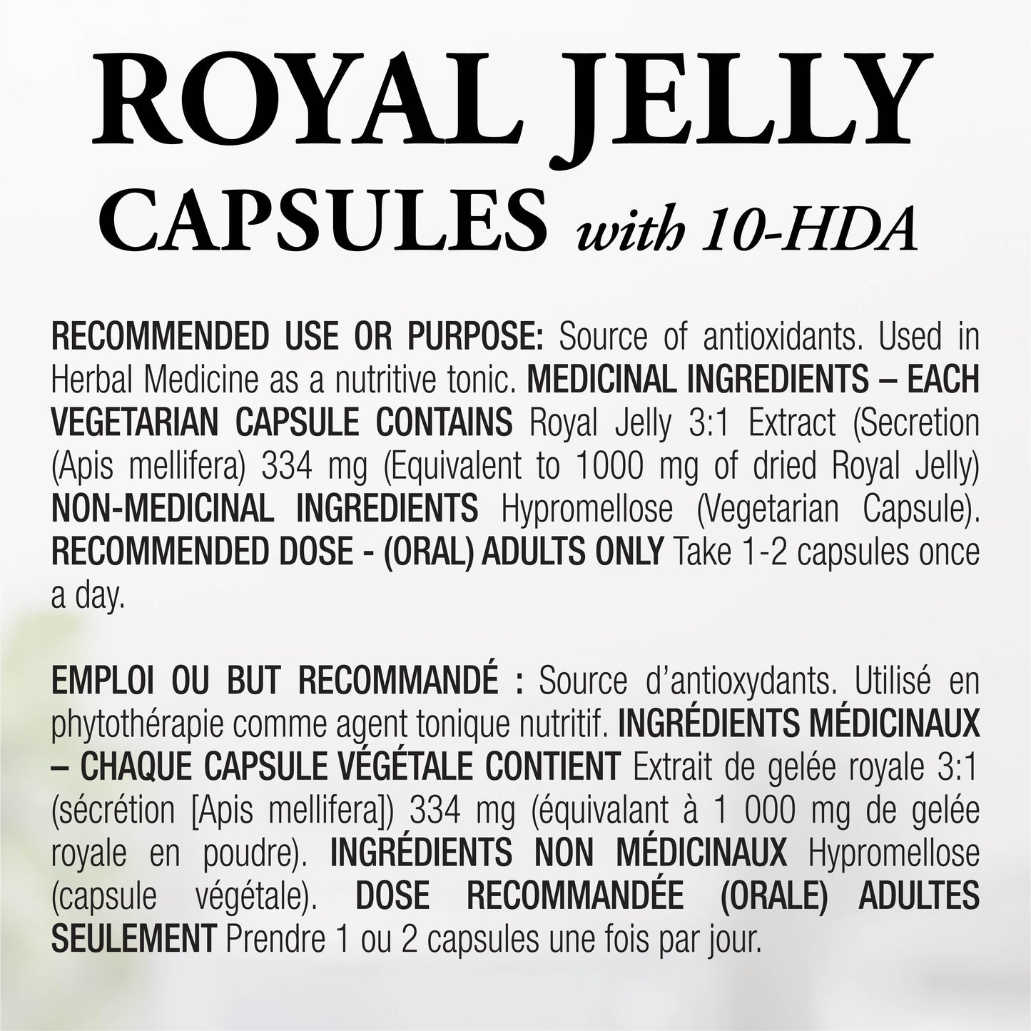 DUTCHMAN'S GOLD Royal Jelly Capsules (1000 mg - 90 Cap)