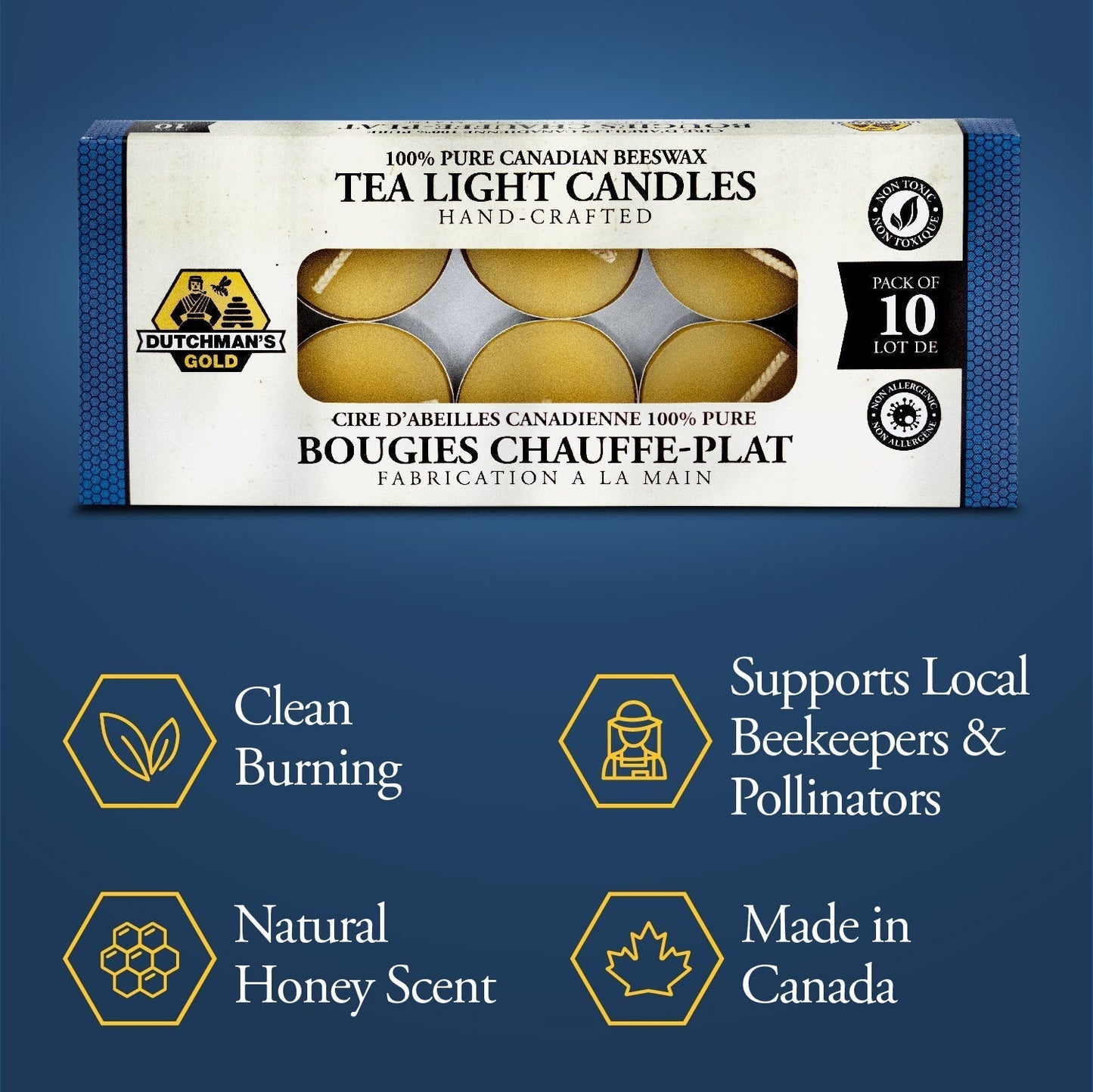 DUTCHMAN'S GOLD Beeswax Tea Lights