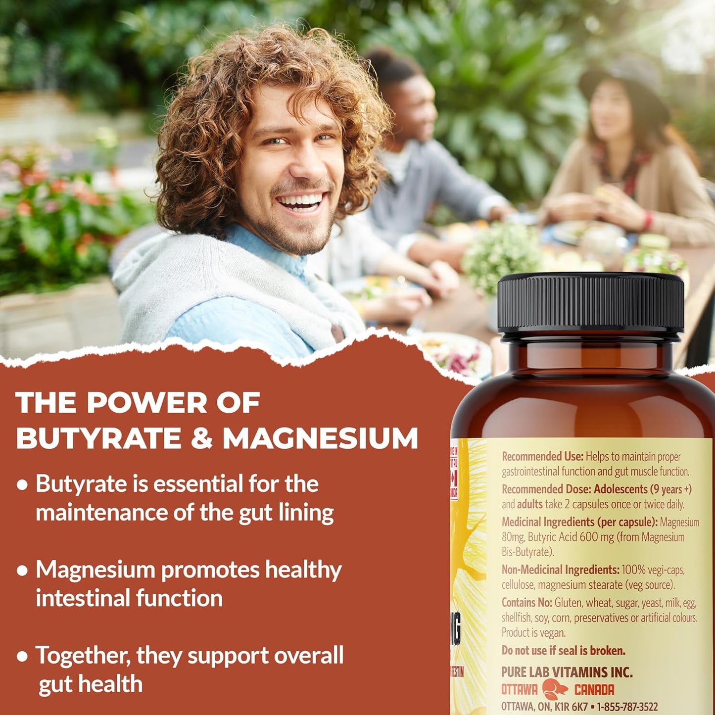 PURE LAB VITAMINS Magnesium Butyrate (120 veg caps)