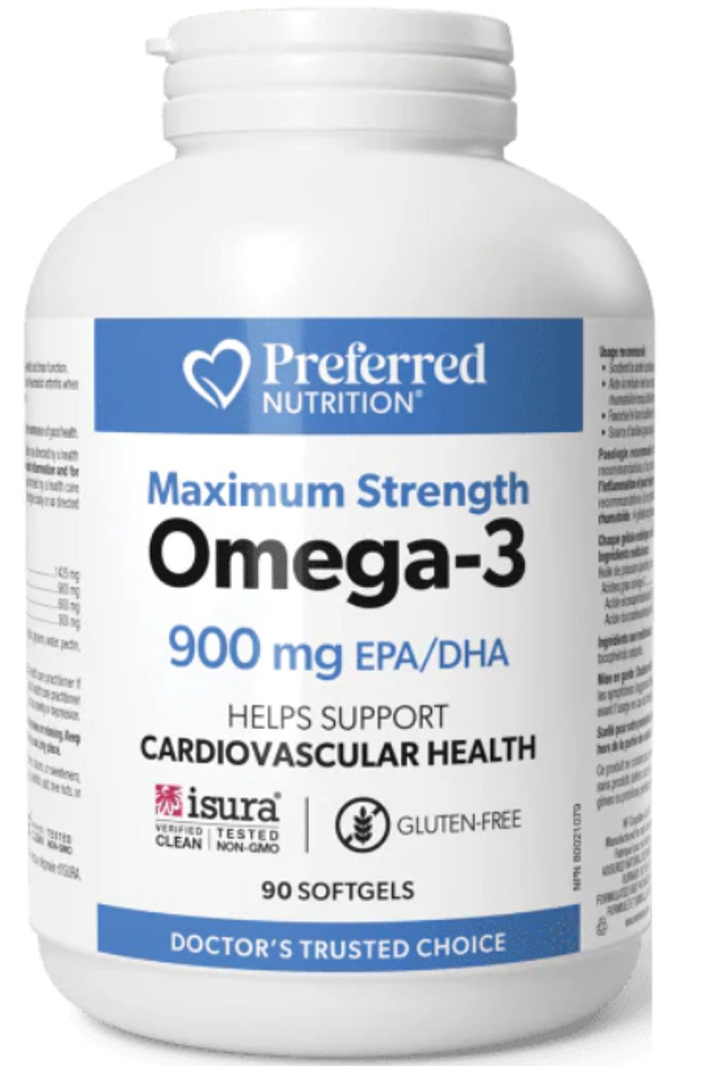 PREFERRED NUTRITION Maximum Strength Omega-3 (900 mg EPA/DHA - 90 EC sgels)