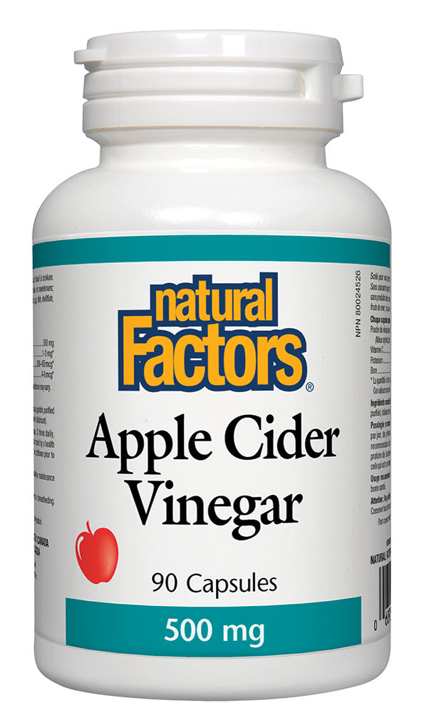 NATURAL FACTORS Apple Cider (500mg – 90 caps)