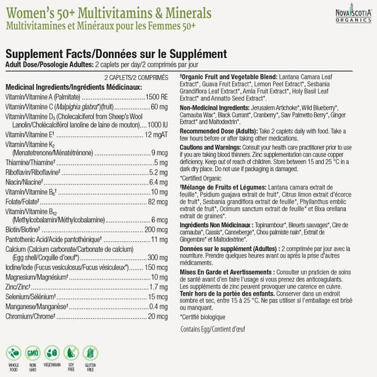 NOVA SCOTIA ORGANICS Womens 50+ Multi & Minerals (60 caps)