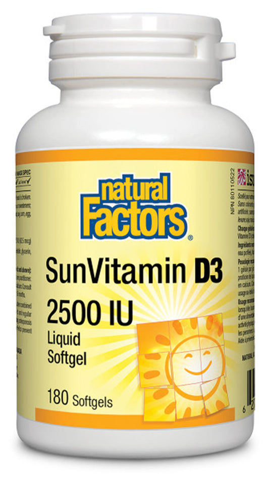 NATURAL FACTORS SunVitamin D3 2500 IU (180 sgels)