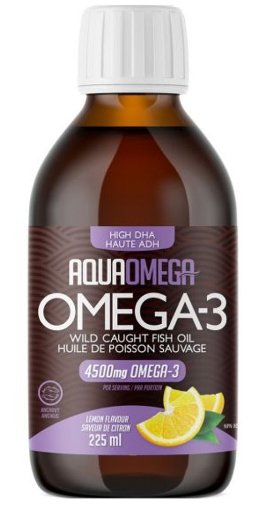 AQUAOMEGA Omega 3 High DHA (Lemon - 225 ml)